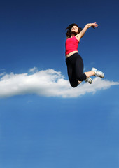 Fototapeta na wymiar Girl jumping
