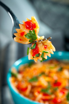 Farfale with tomato sauce