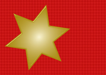 Goldener Stern auf rotem Rautenmuster