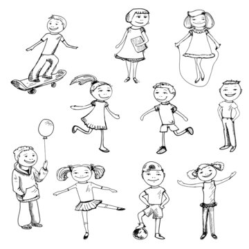 Children characters sketch