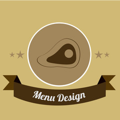 Menu illustration over color background