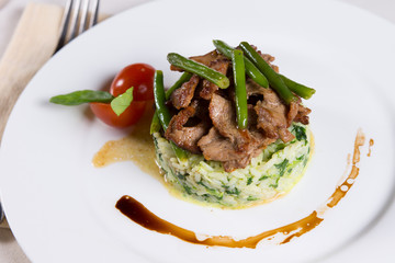 Tasty Main Dish on White Plate