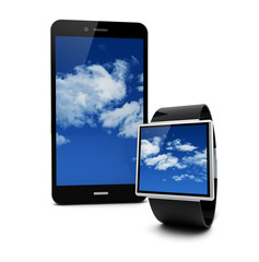 cloud smartwatch and smartphone