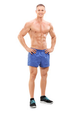 Fototapeta premium Handsome male athlete posing