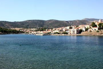 galaxidi town next to the Mediterranean sea in greece	