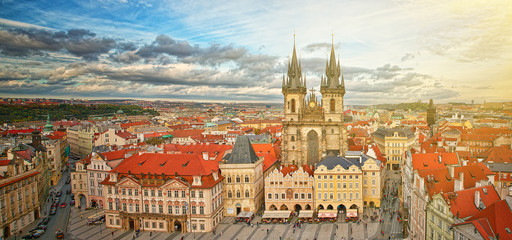 Widok na stare miasto Praga,Czechy. - obrazy, fototapety, plakaty