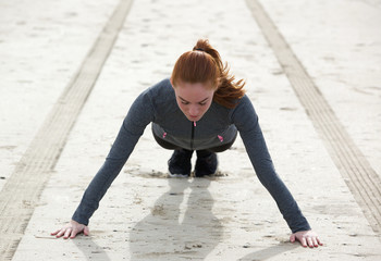 Woman doing pushing ups