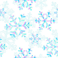 seamless pattern with falling snowflakes