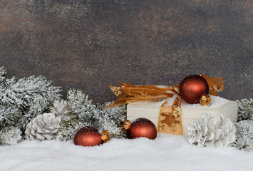 Weihnachtsgeschenk im Schnee