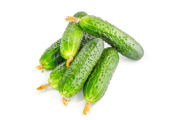 fresh cucumbers isolated on white