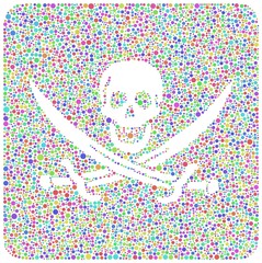 Pirate flag revisited in a mosaic of harlequin bubbles