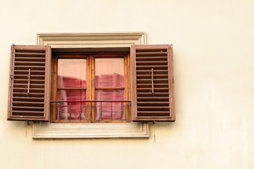 old wooden retro window