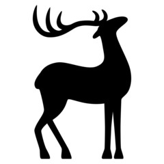 Dekoratives Rentier, Silhouette, Vektor, schwarz, freigestellt