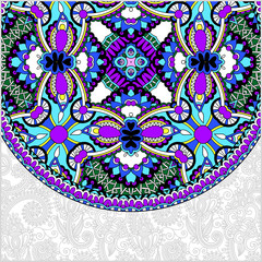 ornamental floral template with circle ethnic dish element