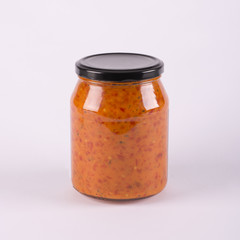 Ajvar in a Jar. Homemade Product.