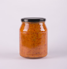 Ajvar in a Jar. Homemade Product.