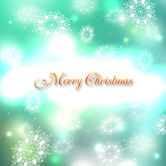 Shining christmas background with blurred snowflakes, bokeh