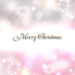 Shining christmas background with blurred snowflakes, bokeh