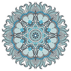 Circle lace ornament, round ornamental geometric doily pattern