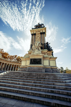 Monument to Alonso XII, Buen Retiro park, Madrid, Spain