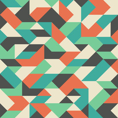 Vintage seamless pattern with colorful rhombuses.