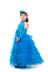Portrait of cute smiling little girl in princess dress