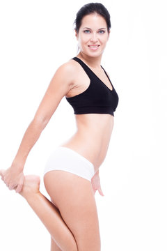 Mulher com Corpo saud&aacute;vel a Sorrir