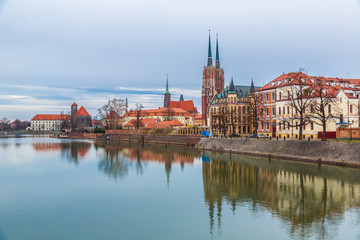 Fototapeta na wymiar Wroclaw old city panorama