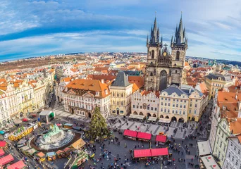 Zelfklevend Fotobehang Panorama van Praag © Sergii Figurnyi