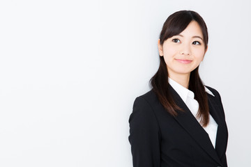 asian businesswoman on white background