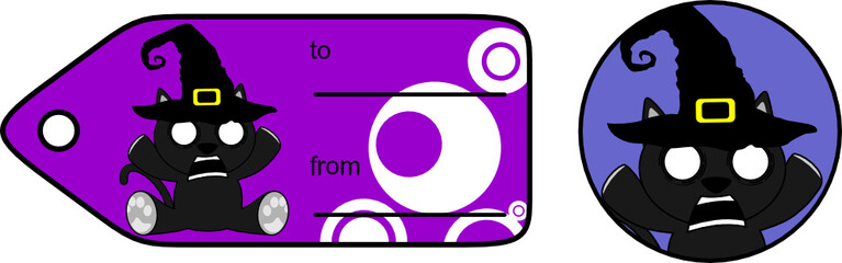 halloween black cat gift card sticker8