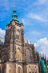 The west facade of St. Vitus Cathedral in Prague (Czech Republic