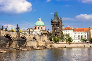 Fototapeta na wymiar Karlov or Charles bridge in Prague