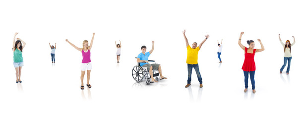 Group of Multi-Ethnic Cheerful Young People