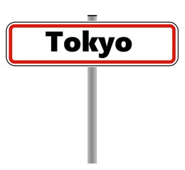 Tokyo dans un panneau de ville