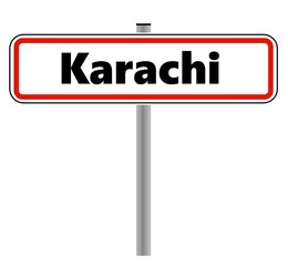 Karachi dans un panneau de ville