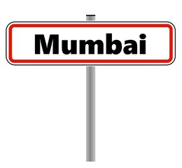 Mumbai dans un panneau de ville