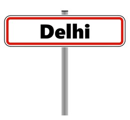 Delhi dans un panneau de ville