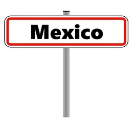 Mexico dans un panneau de ville