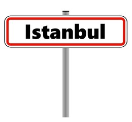 Istanbul dans un panneau de ville