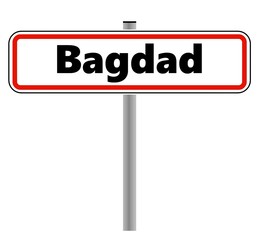 Bagdad dans un panneau de ville
