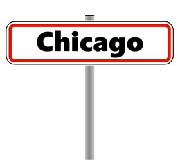 Chicago dans un panneau de ville
