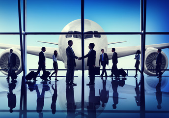 Business People Travel Handshake Airport