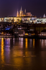 Fototapeta na wymiar The View on Prague gothic Castle with Charles Bridge