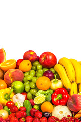 Group of fresh vegetables isolated on white