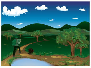 Obraz premium nature landscape vector design