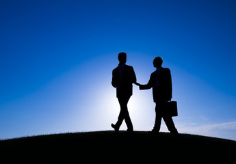 Silhouette of People in Business Meeting