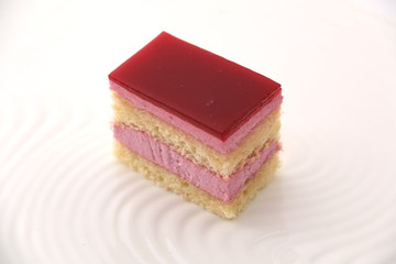 Slice piece of Strawberry layer cake