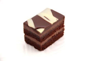 piece of delicious chocolate layer cake
