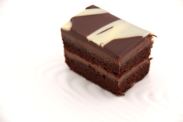 piece of delicious chocolate layer cake
